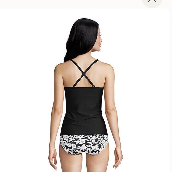 Lands End Women's NEW WITH TAGS Tie Front Underwire Tankini Swimsuit Top - Picture 5 of 12
